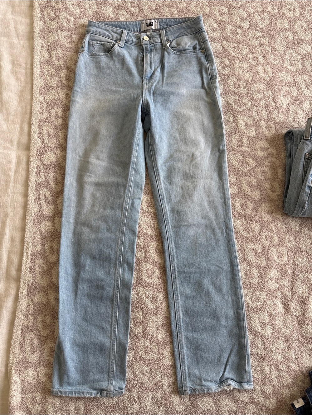 PAIGE Light Blue Straight-Leg Jeans